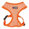 Orange Colored Vertical Striped Dog Harness for Large Breeds