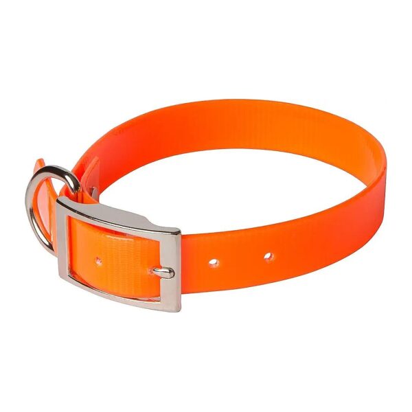 Orange Dog Collar with Durable Hardware and Soil Odor Resistance