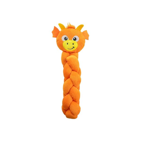 Orange Dragon Plush Dog Toy Treat Puzzle for Engaging Minds