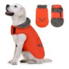 Orange Fleece Dog Vest with Windproof Reflective Trims for Puppy Small Medium Large Dogs