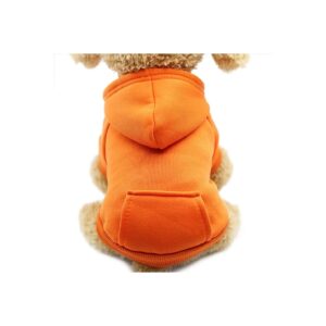 Orange Hoodie for Small Dogs Lightweight Warm Coat for Pet Fashion