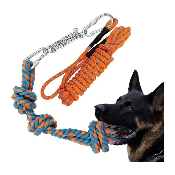 Orange Interactive Dog Tree Toy for Tug of War and Bite Training