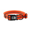 Orange Large Adjustable Waterproof Reflective Dog Collar Polyester Soft and Durable