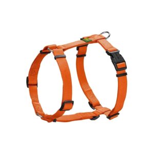 Orange Nylon Dog Harness in Medium Size with Durable Nylon Material