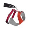 Orange Nylon Dog Harness with Contoured Chest Panel and Reflective Trim, Medium Size