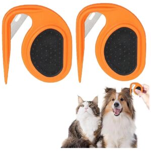 Orange Pet Knotting Comb for Cats and Dogs Removes Tangled and Loose Hair