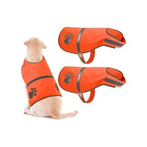 Orange Reflective Dog Safety Vest for Medium Weight Dogs 5 Pounds Plus and Above