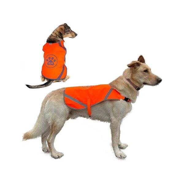 Orange Reflective Dog Safety Vest for Night Walking and Hunting