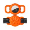 Orange Silicone Airtag Holder for Small Dogs and Cats 3/8 5/8 inch Wide Collar