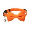 Orange Solid Color Cat Collar with Bell Breakaway Kitten Puppy Size