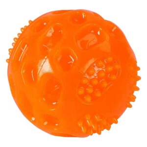 Orange Squeaky TPR Ball for Robust Chewers with Gentle Teeth Care