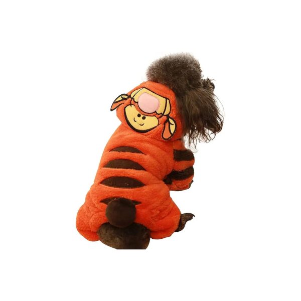 Orange Tiger Dog Costume for Small Medium Large Dogs Full Body Cartoon Bodysuit