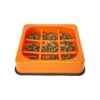 Orange Waffle Textured Slow Feeder Dog Bowl for Small and Medium Breed Dogs