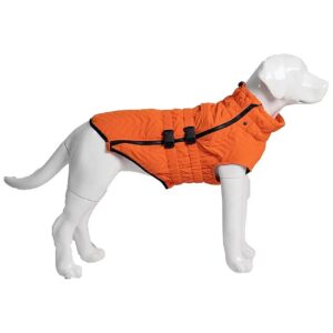 Orange Warm Winter Dog Jacket for Small Medium Large Dogs Windproof Quilted Cotton Coat