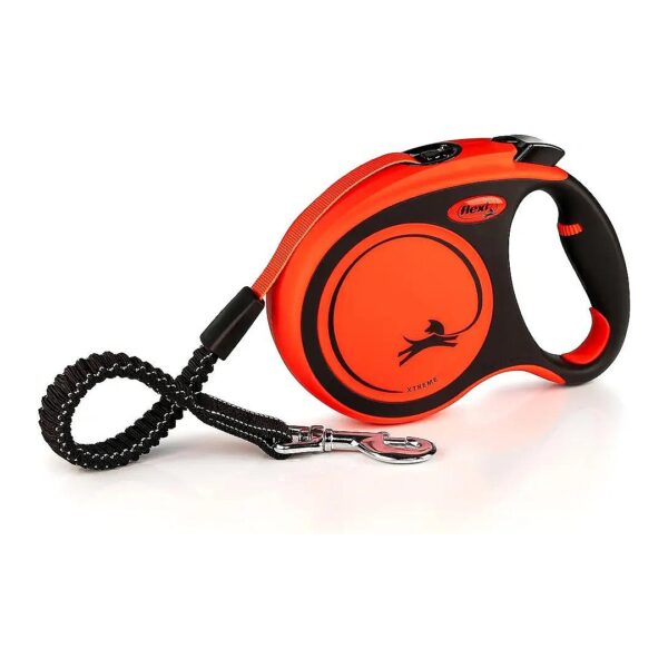 Orange and Black 5 Meter Retractable Dog Leash for Large Dogs up to 65 Kgs