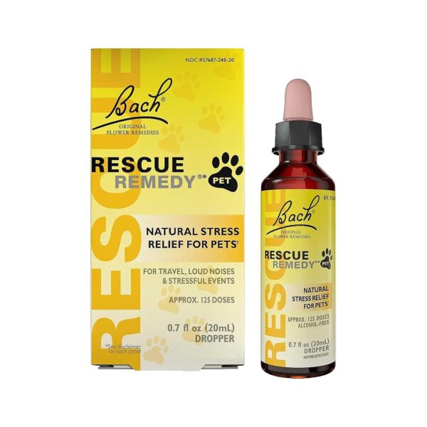 Original Bach Rescue Remedy Formula for Natural Pet Calming and Stress Relief