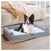 Orthopedic Dog Bed for Medium Dogs with Luxury Faux Rabbit Fur and Waterproof Protection