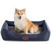 Orthopedic Dog Bed for Medium Large Dogs Navy Blue