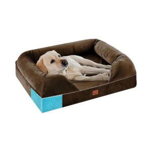 Orthopedic Dog Bed with Bolster and Memory Foam for Large, Extra Large, and Jumbo Dogs