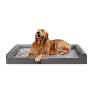 Orthopedic Dog Bed with Egg Crate Foam and Premium Zippers, 36x27x6 Grey