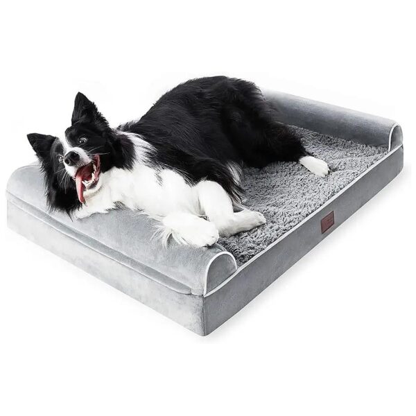 Orthopedic Dog Bed with Foam-Filled Pillow and Removable Cover