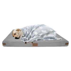 Orthopedic Dog Bed with Nonskid Bottom and Soft Blanket for Large Dogs