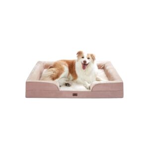 Orthopedic Extra Large Dog Bed with Bolster Egg Crate Foam and Waterproof Cover