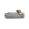 Orthopedic Grey Dog Bed with Cooling Gel and High Density Foam