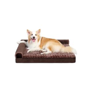 Orthopedic L-Shaped Dog Couch Bed with Waterproof Lining for Medium Large Jumbo Dogs