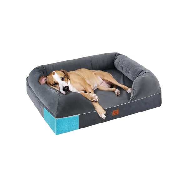 Orthopedic Memory Foam Dog Bed 36x28 Grey Waterproof CertiPUR-US Certified