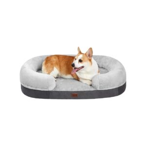 Orthopedic Memory Foam Dog Bed for Large Dogs with Anti-Slip Bottom and Washable Cover