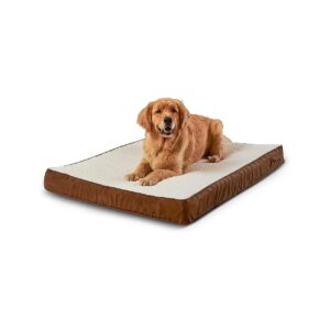 Orthopedic Rectangle Foam Dog Bed with Pillow Style Design and Reversible Fabric