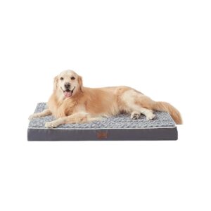 Orthopedic, and Easy to Clean Egg Foam Dog Bed for Large-Sized Dogs, Soft Rose Plush Bed