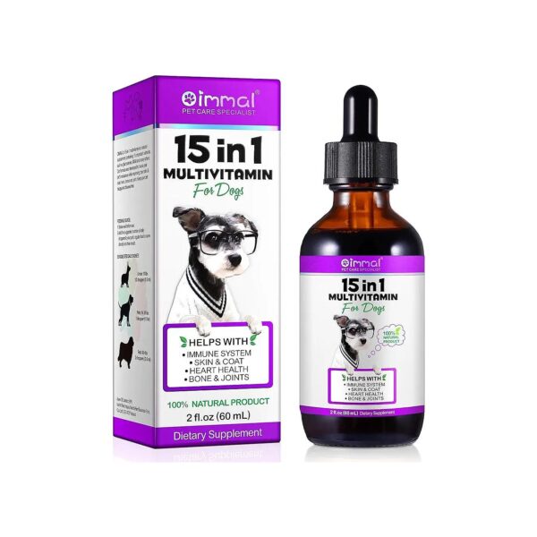 Our Special Formula of 15 Vitamins in One Liquid Multivitamin Supplement for Dogs