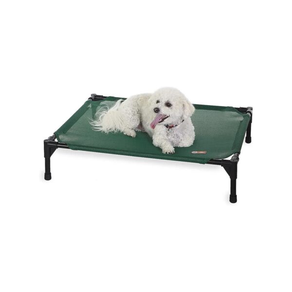 Outdoor Dog Bed with Heavy-Duty Metal Frame and Breathable Mesh for Medium-Sized Breeds