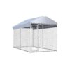 Outdoor Dog Kennel with Canopy Top for Medium to Large Breed Dogs