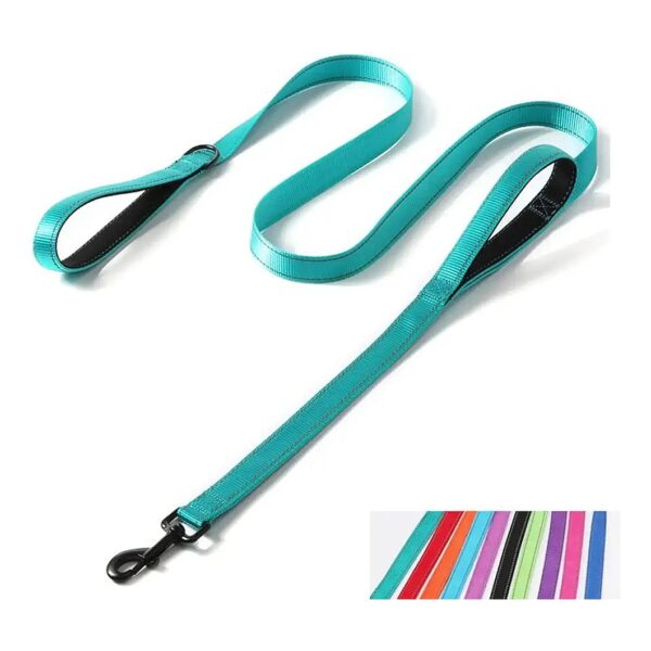 Outdoor Dog Leash with Reflective Nylon and Padded Handles for Maximum Control and Safety