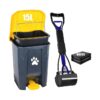 Outdoor Dog Waste Trash Can with Long Handle Pooper Scooper and 100PCS Waste Bags