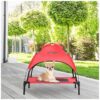 Outdoor Elevated Dog Cot with Removable and Washable Bed for Small to Medium Dogs