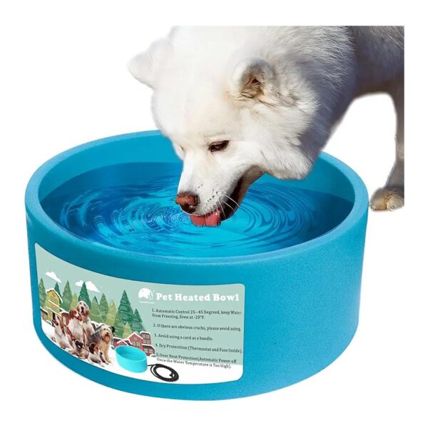 Outdoor Heated Pet Water Bowl for Extreme Weather Conditions and Safe Drinking