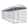 Outdoor Heavy Duty Dog Kennel with Lockable Mesh Sidewalls and Galvanized Steel Frame