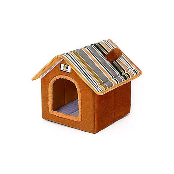 Outdoor Pet House with Removable Bed for Cats and Small Dogs in Semi-Enclosed Design