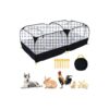 Outdoor Small Animal Playpen with Detachable Bottom and Breathable Mesh Walls Black