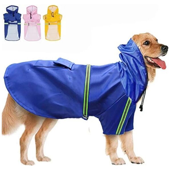 Outdoor Waterproof Rain Jacket with Hood for Medium and Large Dogs for Comfort