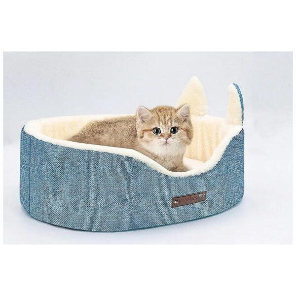 Oval Pet Bed with Deep Walls for Added Comfort and Support for Small Dogs and Cats