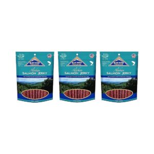 Oven Baked Salmon Jerky Dog Treats for All Life Stages with Omega 3 6 Fatty Acids