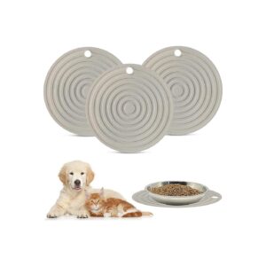 PC Silicone Pet Feeding Mat Set for Cat and Dog Bowls - Foldable and Soft for Storage