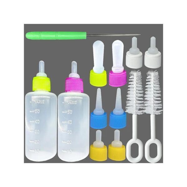 Pack Bottle Set with Replaceable Teats for Kittens Puppies Rabbits Hamsters Small Animals