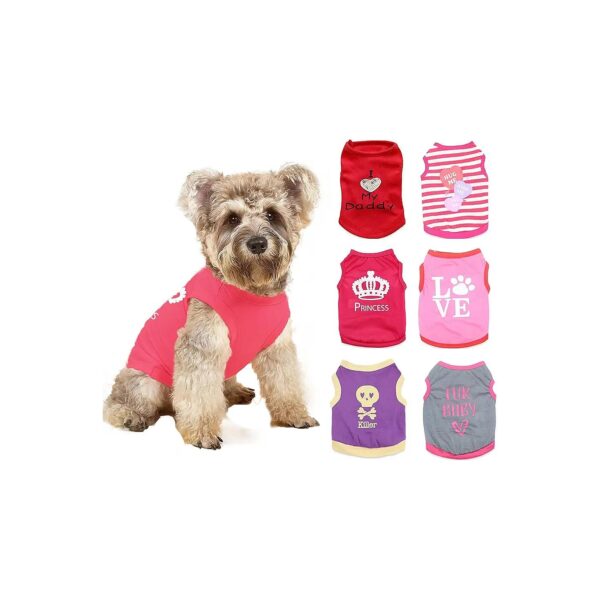 Pack Dog Shirts for Small Dog Girls XS Chihuahua Clothes Yorkie Female Puppy Dog Clothing