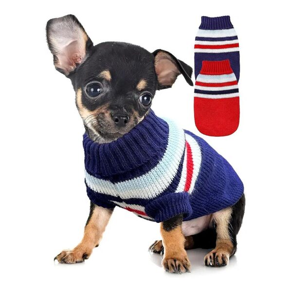 Pack Dog Sweaters Blue Red Chihuahua Clothes Pet Apparel for Small Dogs